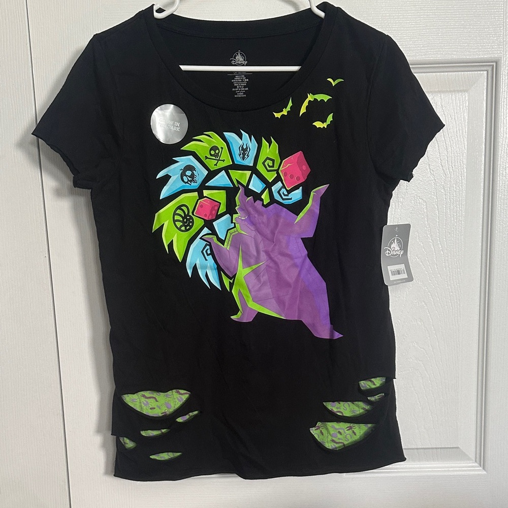 NWT Disney Black Tee with Purple Oogie Boogie and Neon Accents